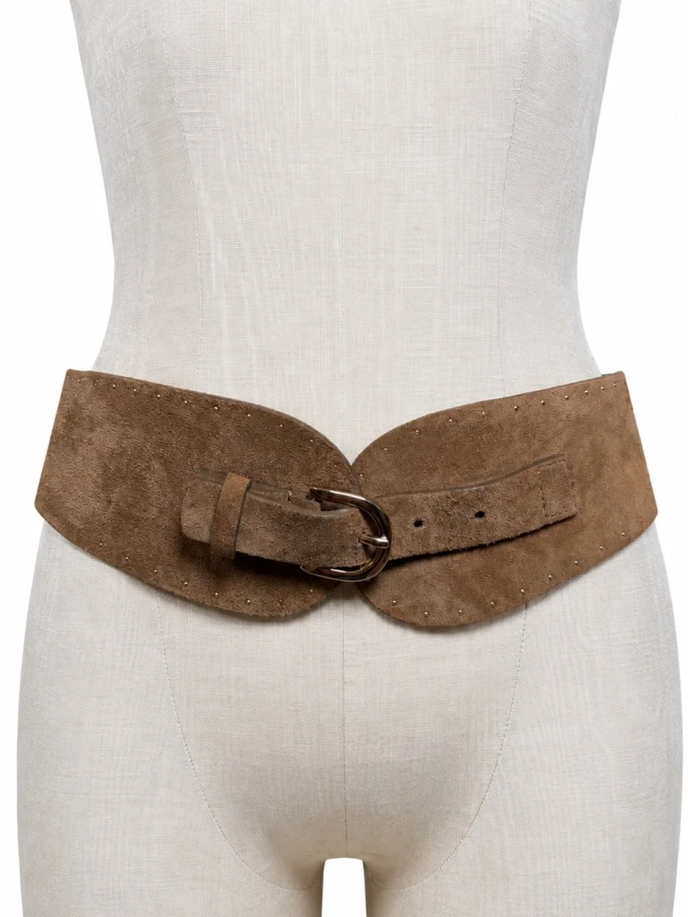 Gerard Darel Suede Leather Stretchy back Waist Belt Studded Made in Italy T2/M